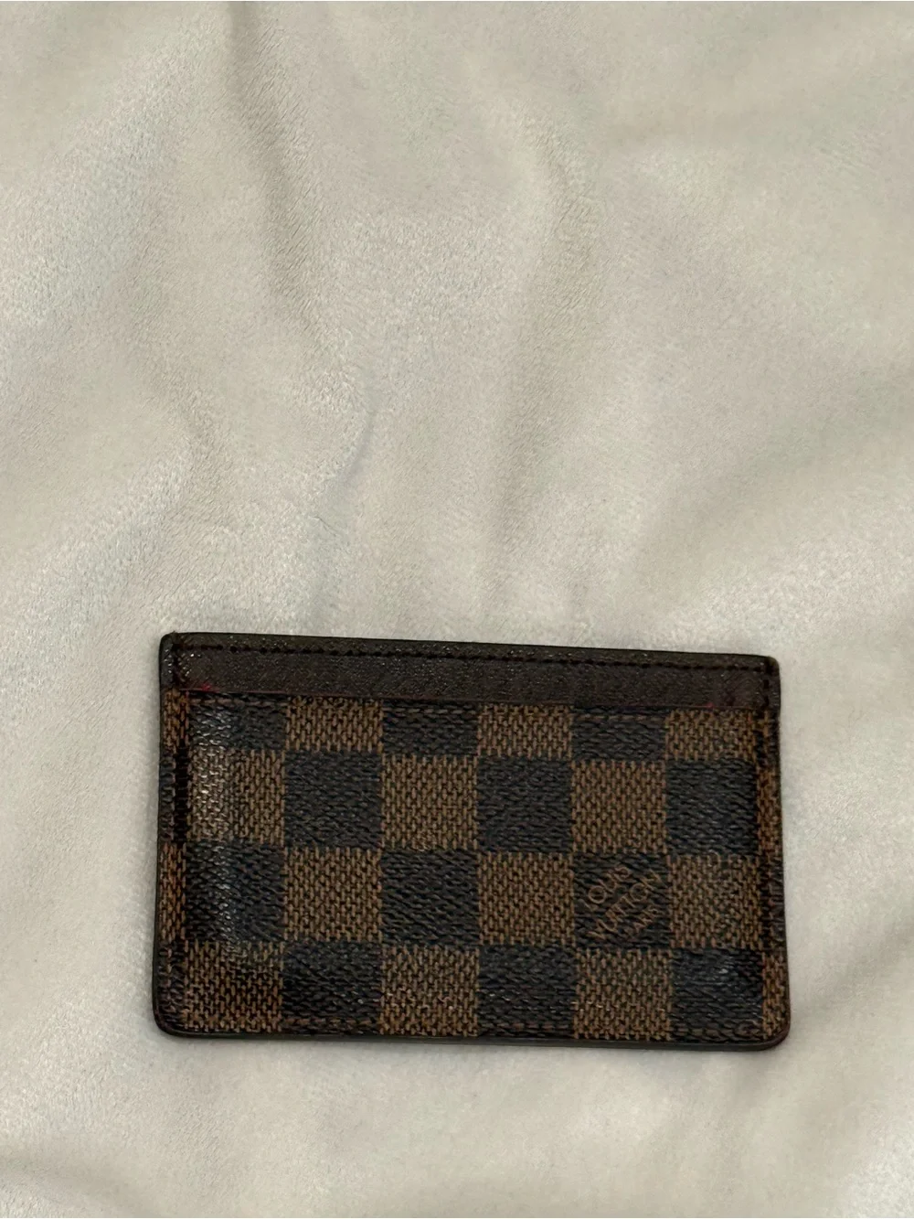 *** AUTHENTIC Louis Vuitton Damier Ebene Slim Card Holder - Brown & Dark Brown